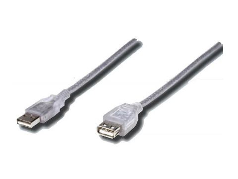 Manhattan 340502 Extensión Usb V2.0 4.5m Plata