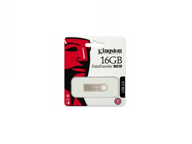 Memoria USB Kingston DataTraveler SE9, 16GB, USB 2.0, Plata