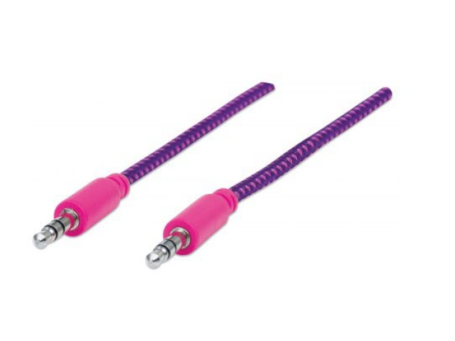 Manhattan 352833 3.5mm Macho - 3.5mm Macho 1.8 Metros, Morado/Rosa