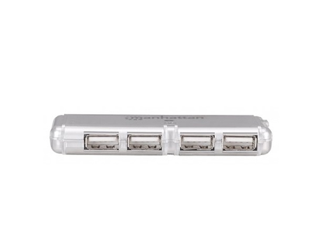Manhattan 160599 Concentrado Hub Usb V2.0 4 Puertos Mini Plata