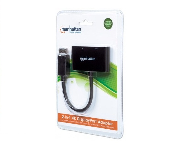 Manhattan 152587 Adaptador Displayport Macho   Hdmi/Vga Hembra, Negro - ordena-com.myshopify.com