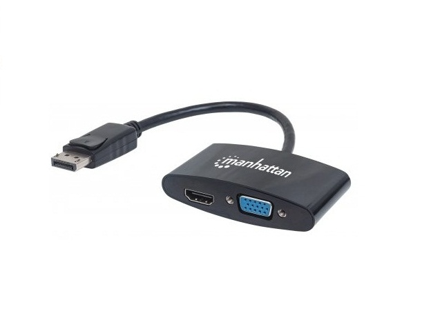 Manhattan 152587 Adaptador Displayport Macho   Hdmi/Vga Hembra, Negro - ordena-com.myshopify.com