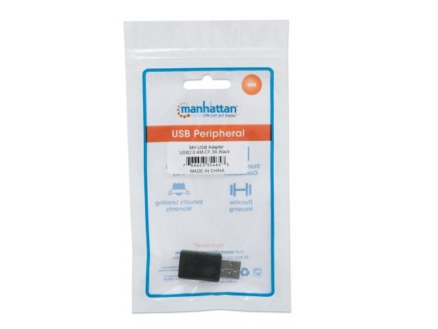 Manhattan 354653 Adaptador Usb A Macho   Usb C Hembra, Negro - ordena-com.myshopify.com