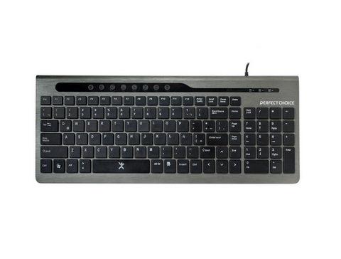 Perfect Choice Pc 200963 Teclado Multimedia Iconic, Alambrico, Gris