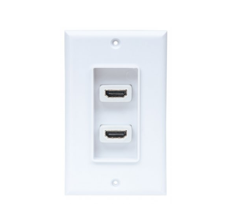 Manhattan 771726 Tapa De Pared Con Dos Puertos Hdmi, Blanco - ordena-com.myshopify.com