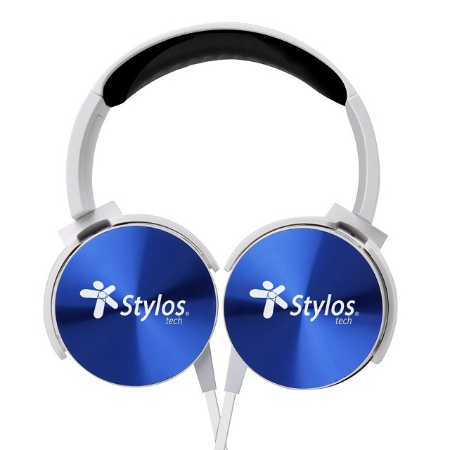 Stylos Stsdsx1 W Audifonos Diadema 3.5mm Cable 1.5 Mts 40mm, Blanco/Azul - ordena-com.myshopify.com