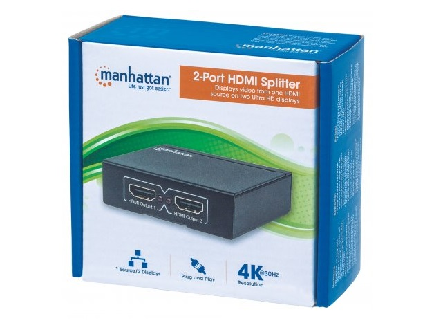 Manhattan 207454 Video Splitter Hdmi Uhdtv 4 K 30 Hz 1 In 2 Out - ordena-com.myshopify.com