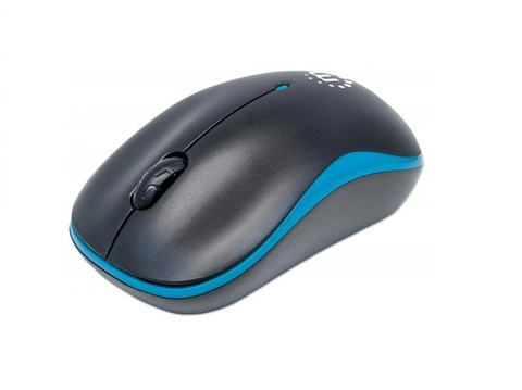 Manhattan 179416 Mouse óptico Success, Inalámbrico, Usb, 1000 Dpi, Negro/Azul - ordena-com.myshopify.com