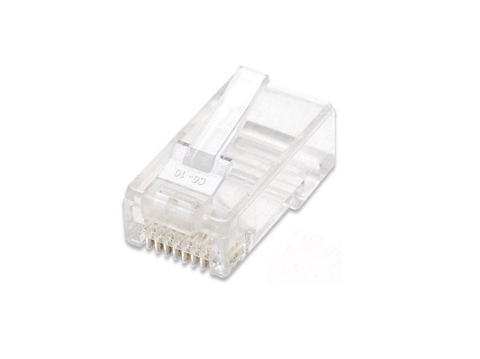 Plug Rj45 Cat5E Solido Utp Bote 100 Pzas Oro 15-Micras