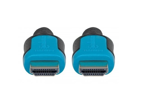 Manhattan 354813 Cable Hdmi 2.0 Textil M M 3 M Negro Azul - ordena-com.myshopify.com