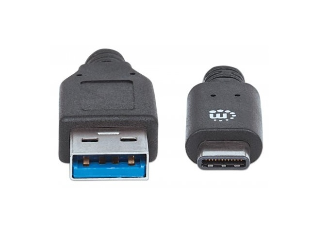 Manhattan 353373 Cable Usb Macho Tipo A -tipo C De 1m, Negro