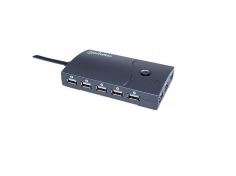Manhattan 162463 Hub 13 Puertos Usb V2.0 Con Fuente Negro - ordena-com.myshopify.com