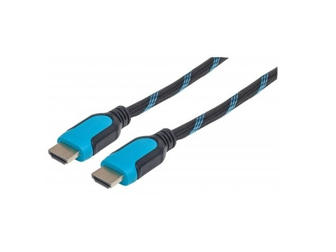 Manhattan 354813 Cable Hdmi 2.0 Textil M M 3 M Negro Azul - ordena-com.myshopify.com