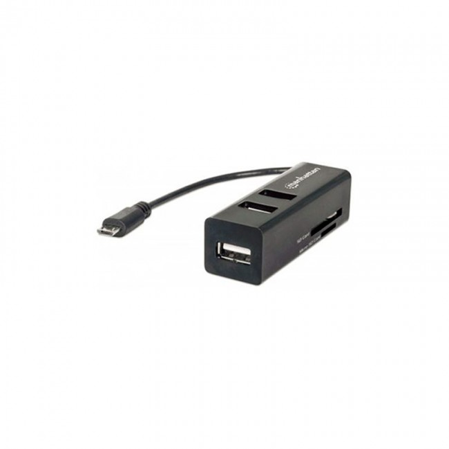 Manhattan 406239 Adaptador Otg Usb 2.0, 2 Puertos Usb, 24 En 1, Negro - ordena-com.myshopify.com