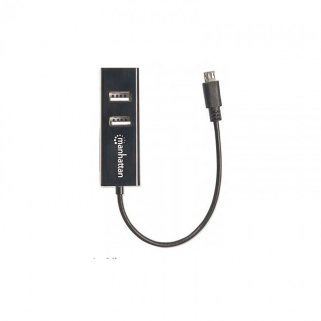 Manhattan 406239 Adaptador Otg Usb 2.0, 2 Puertos Usb, 24 En 1, Negro - ordena-com.myshopify.com