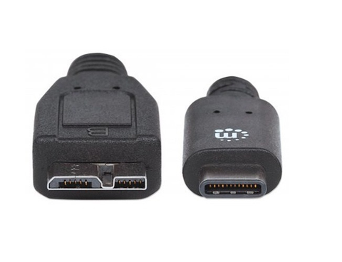 Manhattan 353397 Cable Usb C Cm Micro B V3.1 1.0 Mts 3 Amp Negro - ordena-com.myshopify.com