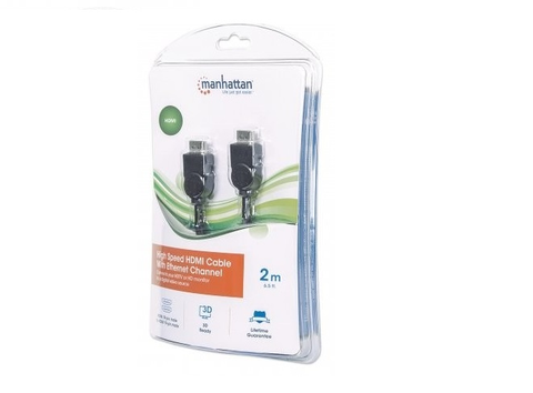 Manhattan 393751 Cable Video Hdmi M M Blindado 2m Mas Ethernet Negro - ordena-com.myshopify.com