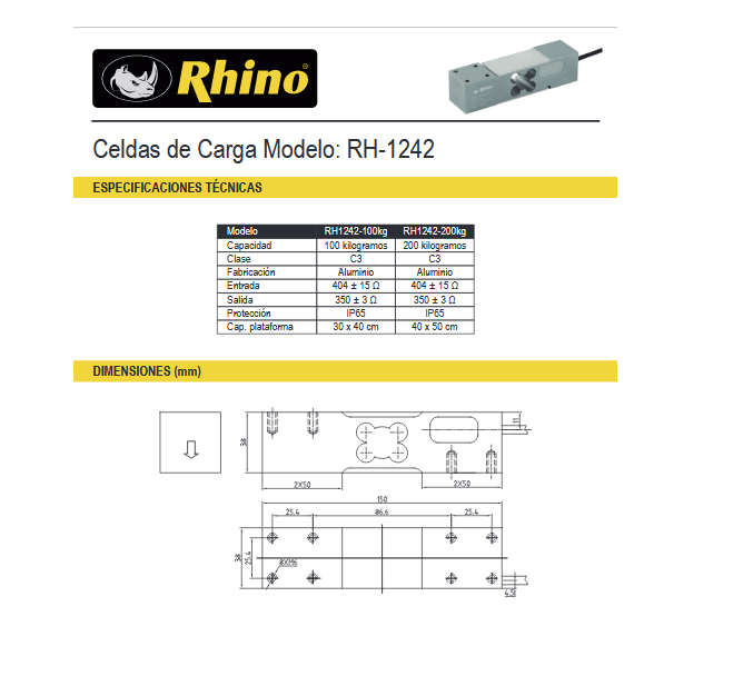 Rhino Rh 1242 Celdas De Carga De Aluminio - ordena-com.myshopify.com