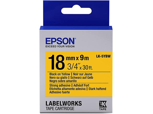 Epson Lk 5 Ybw Cinta Adhesiva 9m P/Lebel Works Color Negro Sobre Amarillo - ordena-com.myshopify.com