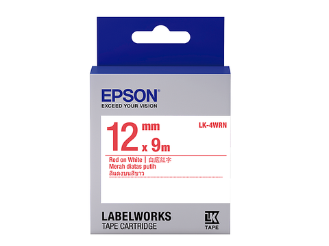 Epson Lk 4 Wrn Cinta Estandar 12mm Color Rojo/Blanco - ordena-com.myshopify.com