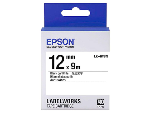 Epson Lk 4 Wbn Cinta Estanadar 12mm Color Negro/Blanco - ordena-com.myshopify.com