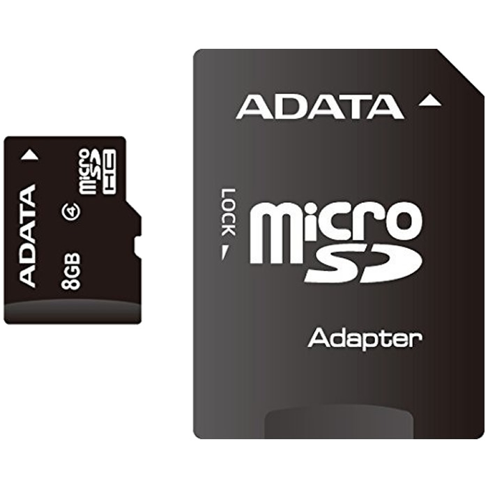 Memoria Flash Adata, 8GB microSDHC Clase 4, con Adaptador