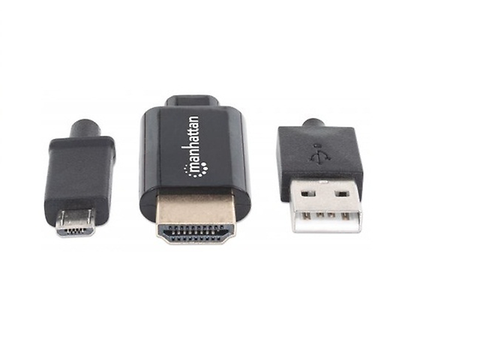 Manhattan 151498 Cable Mhl De Micro Usb A Hdmi Con Usb A P/Alimentación - ordena-com.myshopify.com
