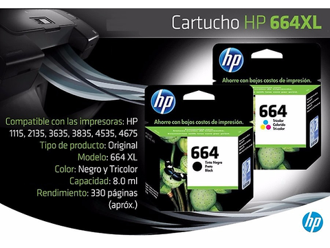 Hp 664 Xl Cartucho Alto Rendimiento Tricolor - ordena-com.myshopify.com