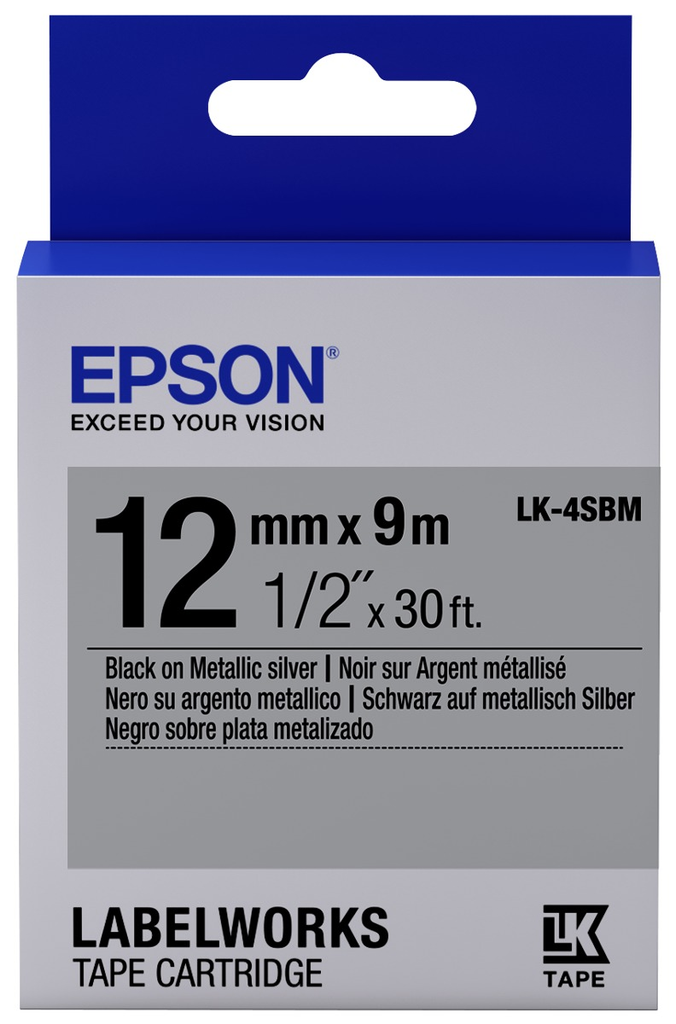 Epson Lk 4 Snm Cinta Labelworks Standard 12mm Negro7plata Metalico - ordena-com.myshopify.com