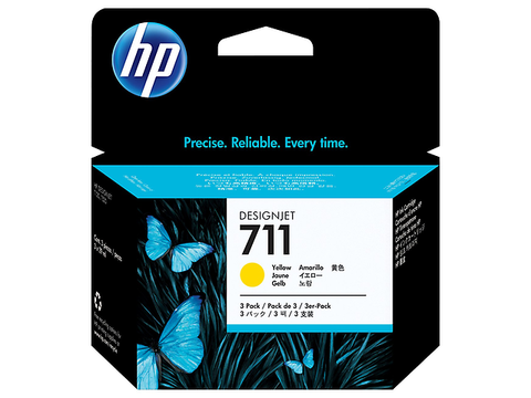 Hp 711 Tinta Cz136 A Para Design Jet T120 T520, 29ml, 3 Pack, Amarillo - ordena-com.myshopify.com