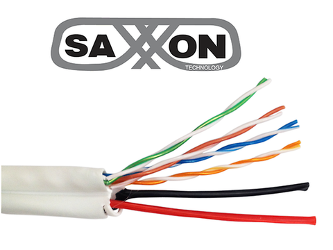 Saxxon Utp5 Eccal03  Cable Utp 5 E Mas 2 Cables De Energia 16 Awg/ Cca/ Bobina 305 - ordena-com.myshopify.com
