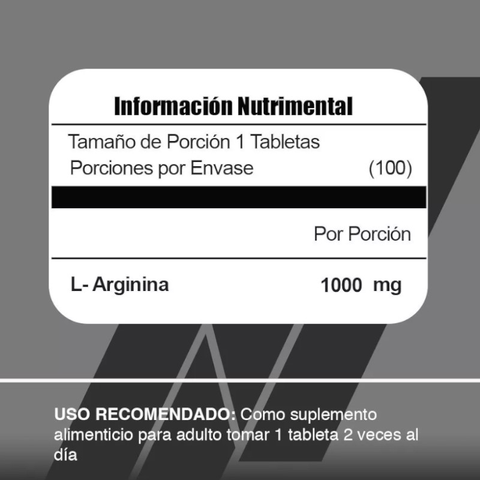 L Arginina Meta Nutrition Arginine+ Contenido 100 Tabletas - ordena-com.myshopify.com
