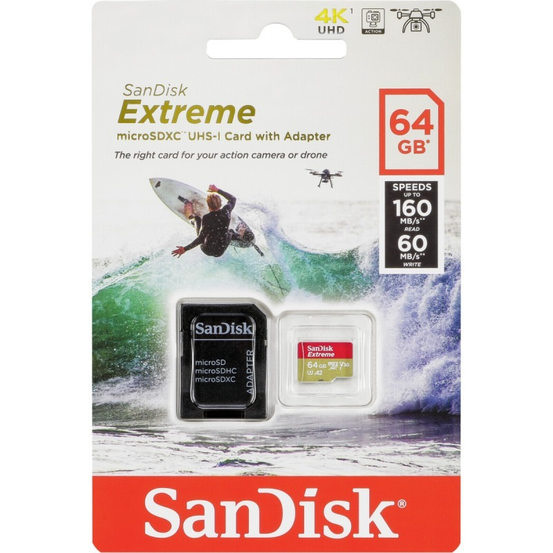 Sandisk Sdsqxa2 064 G Gn6 Aa Memoria Micro Sdxc Extreme 64 Gb Con Adaptador - ordena-com.myshopify.com